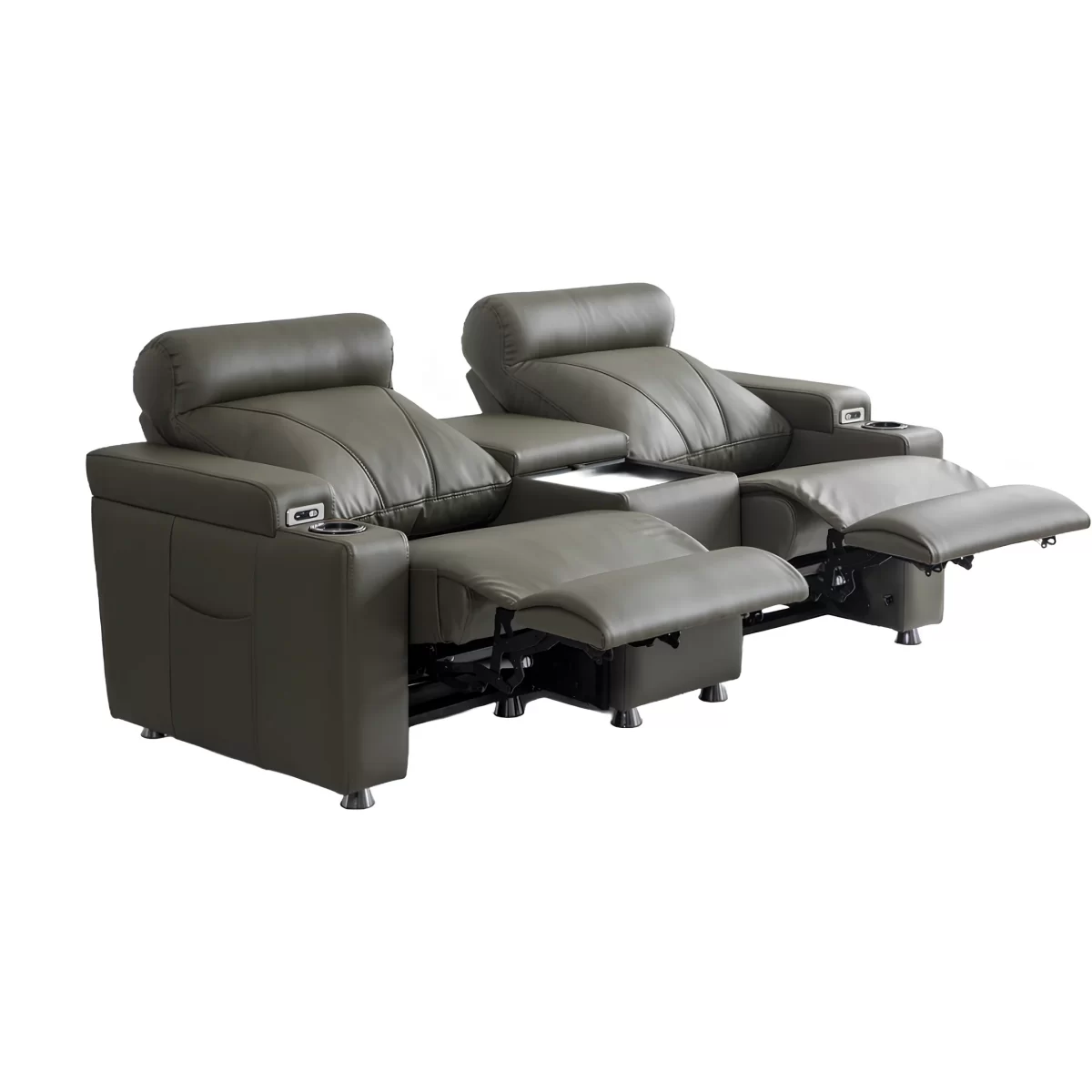 zero double reclining sofa for home theater seating cupholder usb electric 6